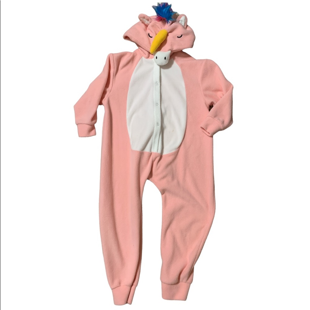 Children’s pink unicorn onesie costume
